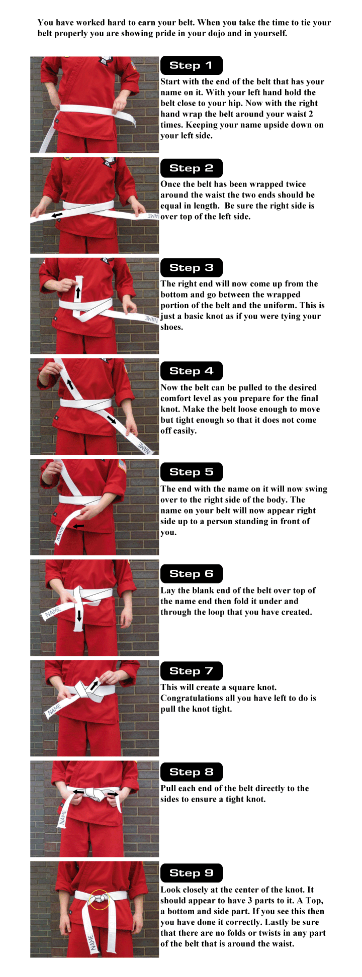 How to tie a karate belt